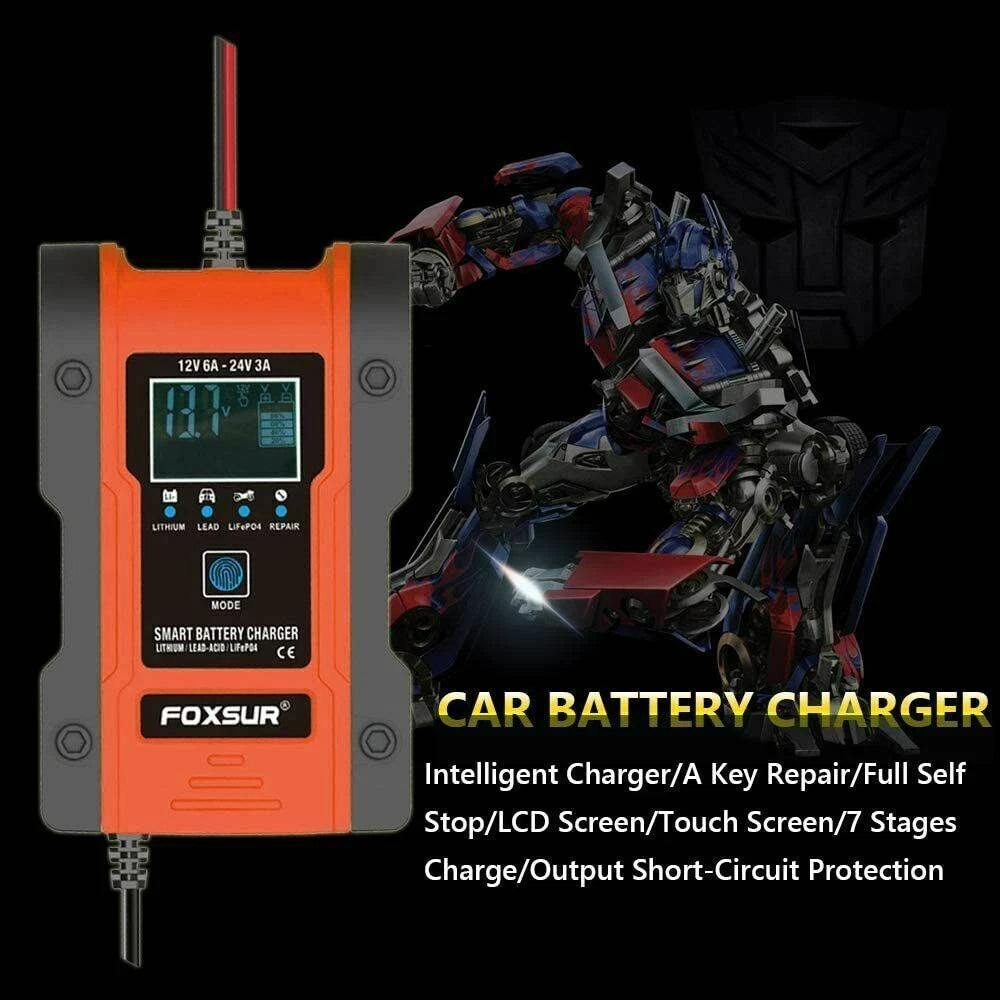 12/24V Car Battery Charger Lead-acid AGM GEL& Lithium LiFePO4 Battery Repair ST