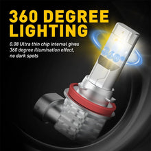 Load image into Gallery viewer, 2X H4 9003 H11/H8/H9 9005 9006 LED Headlight Bulbs White Globe Amber Plug Play.