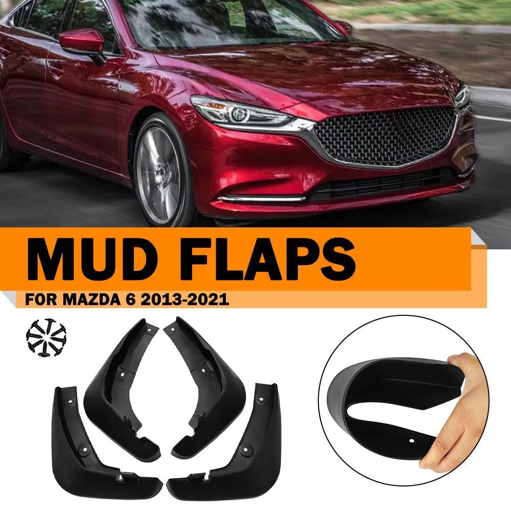 4X Black Car Mud Flap Splash Guard Fender Mudguard Mudflap For Mazda 6 2013-2021