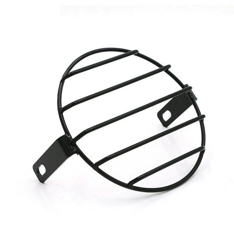 6.5'' Black Headlight Mesh Grill Retro Guard Motorcycle Headlamp Light Cover ST