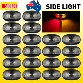 10-100X 10 x LED CLEARANCE LIGHTS SIDE MARKER LAMP RED AMBER TRAILER CARAVAN 12V