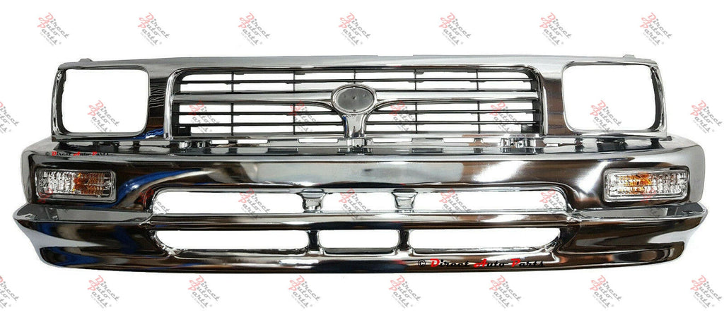 *CHROME* FRONT BAR + APRON + GRILLE SUIT TOYOTA HILUX RN/LN/YN85 2WD 1991 -1997