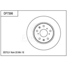 Load image into Gallery viewer, TRW Brake Rotor Single 276mm Front DF7398S