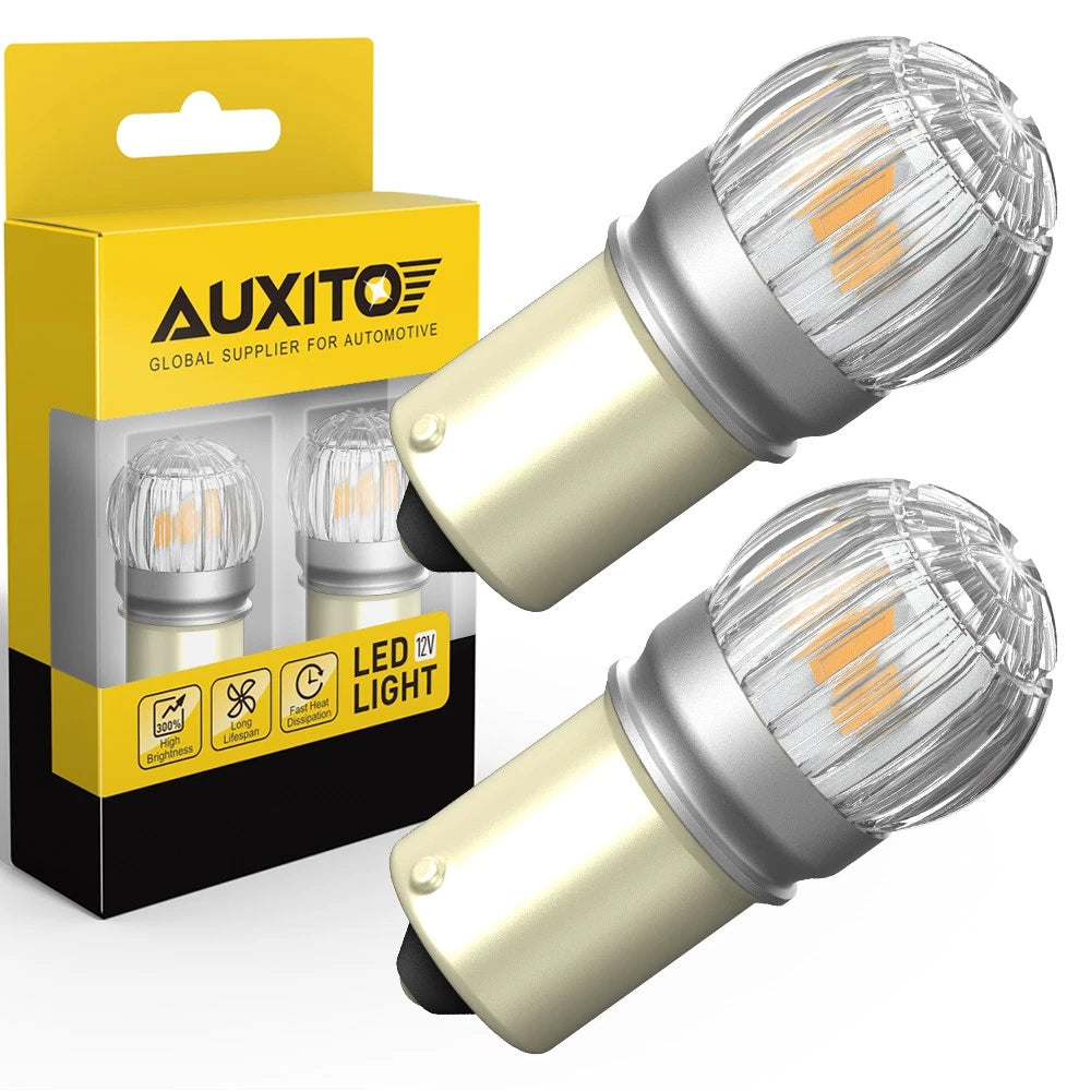 AUXITO LED Bulbs Light BA15S P21W 1156 Reverse Backup Turn Tail Stop Amber Globe