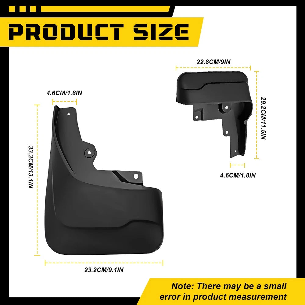 4x Splash Guards For Great Wall Cannon GWM Poer Ute 2020 2021 2022 Mud Flaps