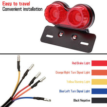 Load image into Gallery viewer, 12V License Plate LED Brake Tail Turn Signal Light For Bobber Cafe Racer Chopper