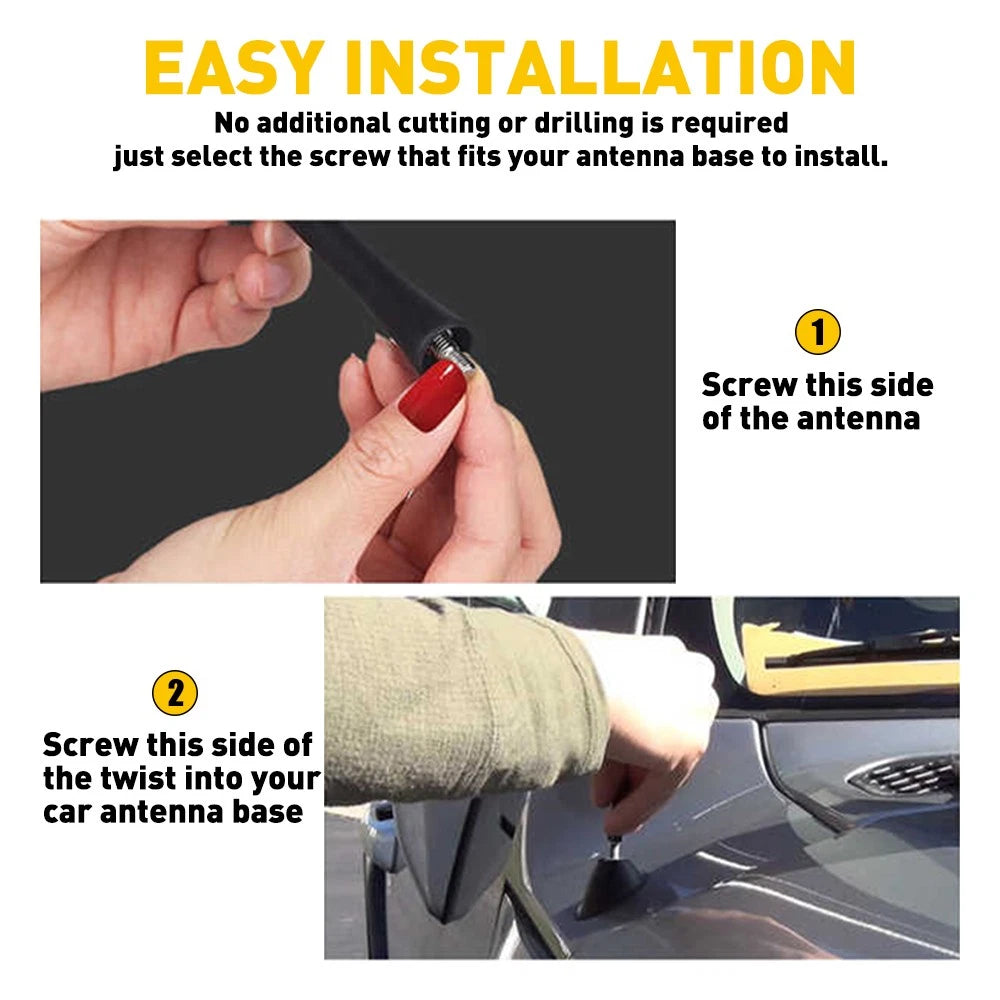 9" Universal Car AM/FM Radio Antenna Signal Long Flexible Roof Mast Aerial SUV