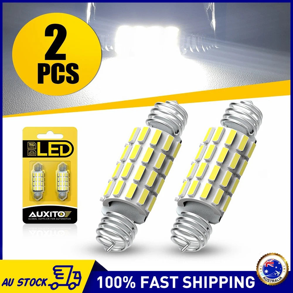 2pcs AUXITO Festoon 42MM 39MM 4014 LED White Interior Dome Reading Light Bulb