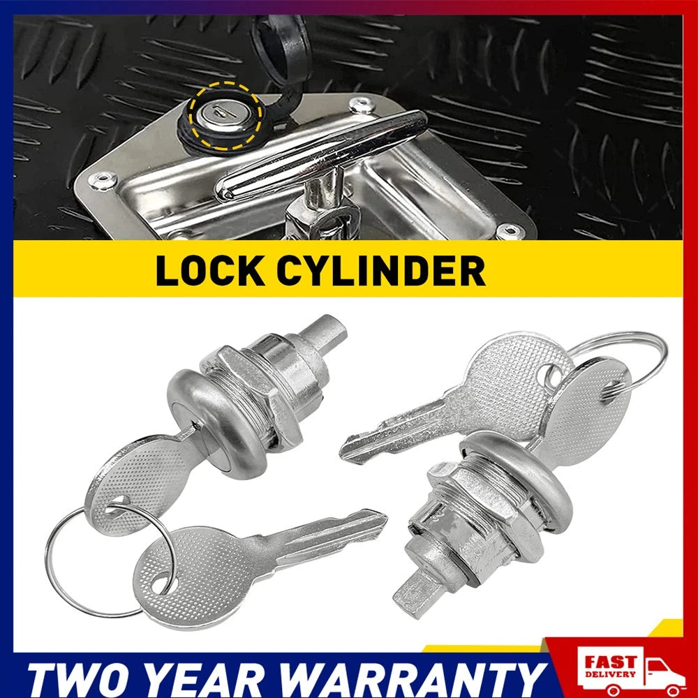 Set of 2 For Lockable Flush Folding T Handle Toolbox TOOL Keyed Alike Cylinders