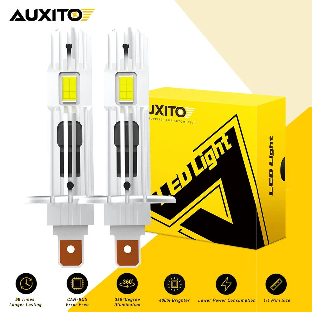 12000LM 20W H1 LED Headlight 6500K Low Beam Bulbs Headlight High Lamp Globes 2x