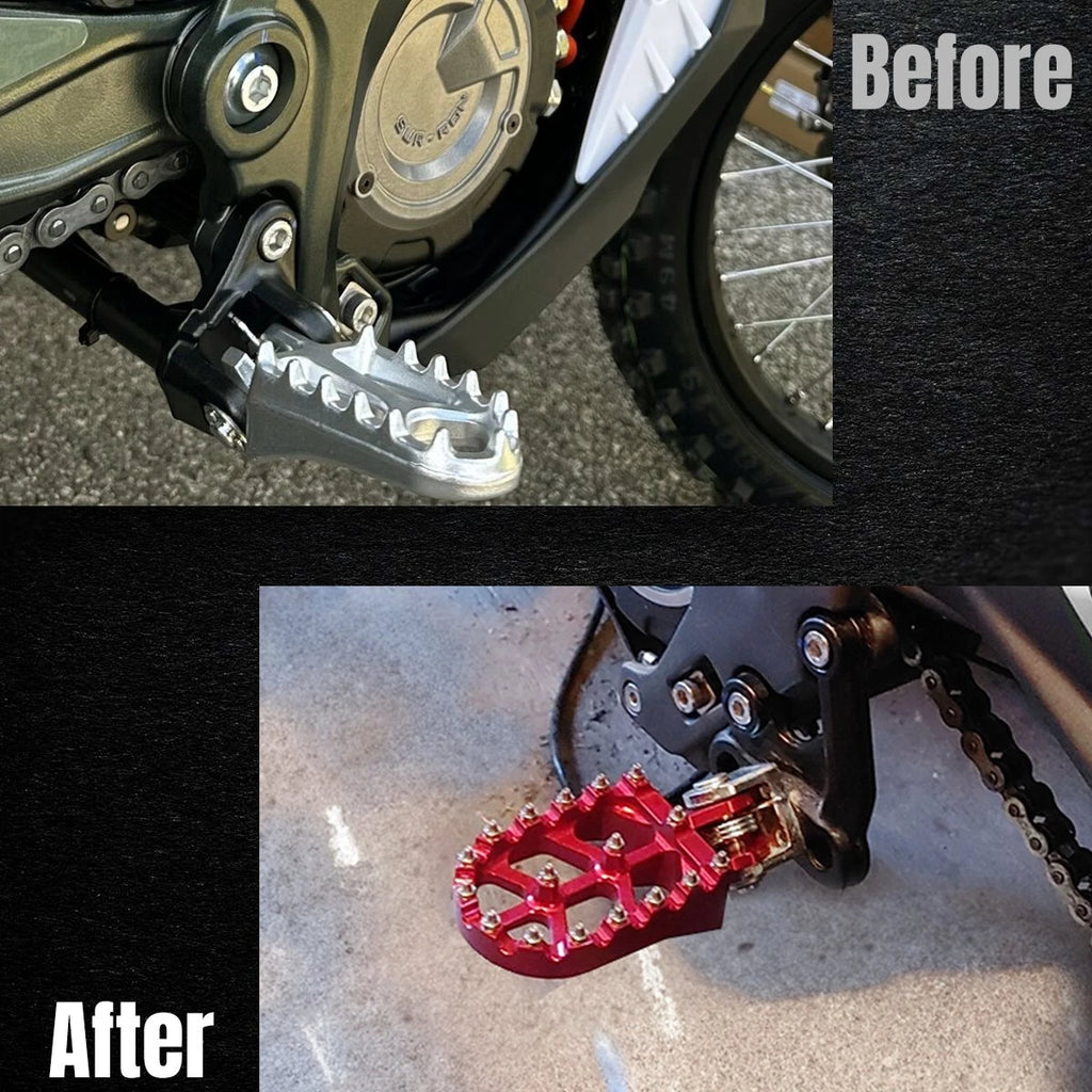 MX Wide Fat Footpegs Foot Pegs For Surron Sur-Ron n Ultra Bee Electric Bike Red