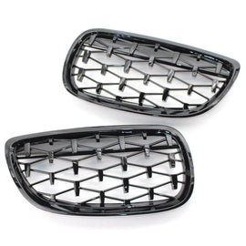 Gloss Black Diamond Style Kidney Grille Grill For BMW E92 E93 06-10 Pre-facelift