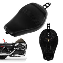 Load image into Gallery viewer, Black Leather Driver Solo Seat Cushion For Harley Sportster XL 1200 883 48 16-20