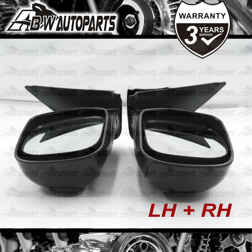 Set / Pair LH+RH Manual Door Mirror Black For Toyota Hilux Ute 2WD & 4WD 05~15