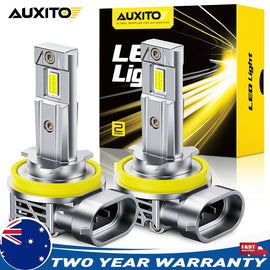 2X H8 H9 H11 LED Headlight Globes Bulb Kit High/Low Beam Bright Amber AUXITO