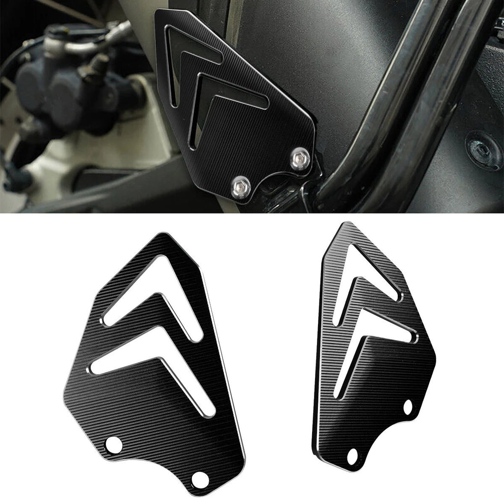 2X CNC Billet Aluminum Passenger Heel Guards Matt For Ducati DesertX 2022+ Black