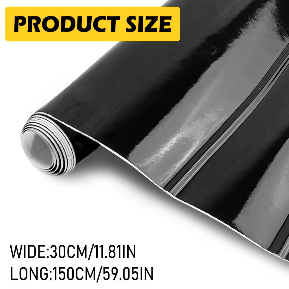 Bubble Free Polish Gloss Black Vinyl Film Wrap Auto Body Cars Decals 1.5Mx30CM