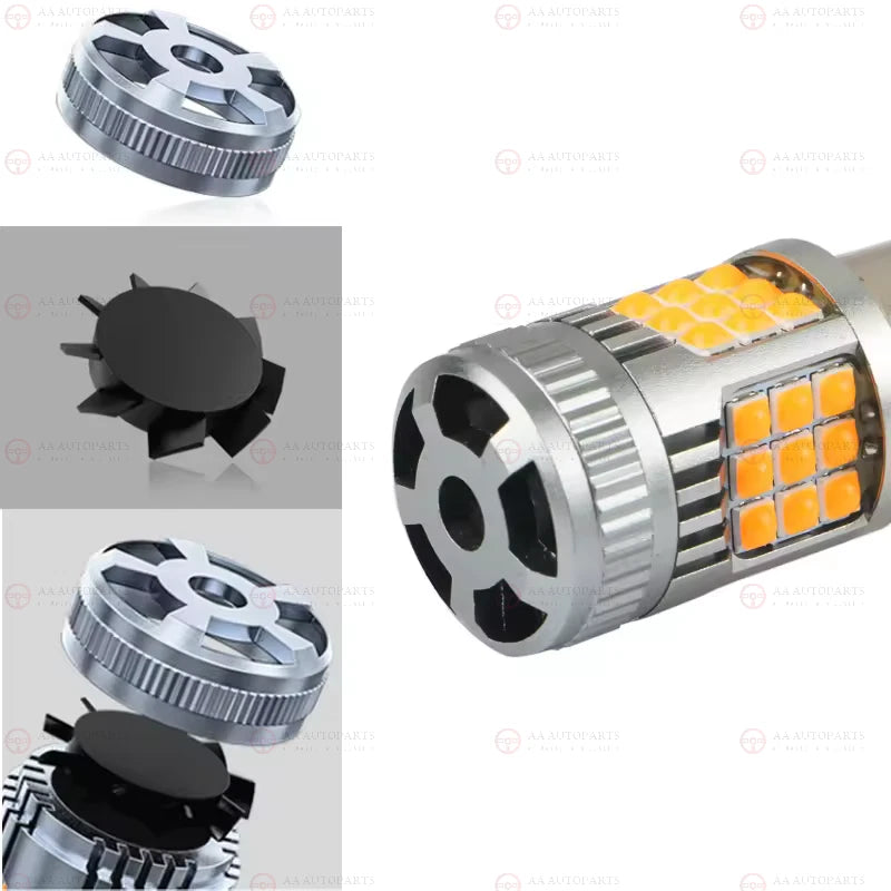 LED BAU15S PY21W 1156 CANBUS Amber Indicators Bulbs Globes Pair 2PCS
