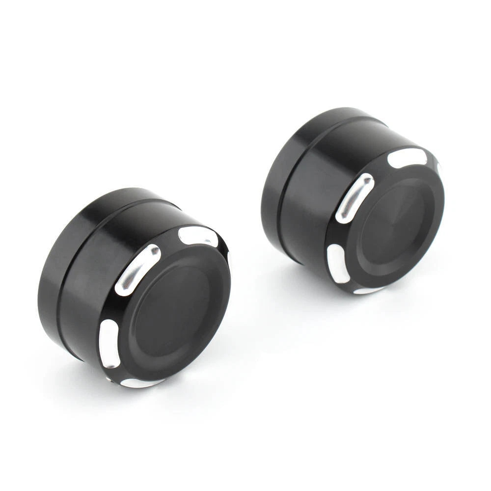 Pair Aluminum Rear Axle Bolt Nut Cap Cover For Harley Softail Fat Boy 2018+2023