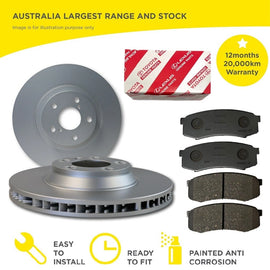 Rear Genuine Toyota Brake Pads + HP Disc Rotors Set for Toyota FJ Cruiser GSJ15R