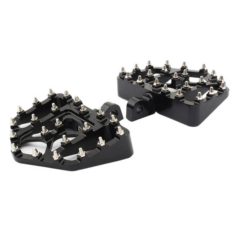 Black MX Wide Fat Floorboards Footrests Pedals For Harley Touring Softail Dyna