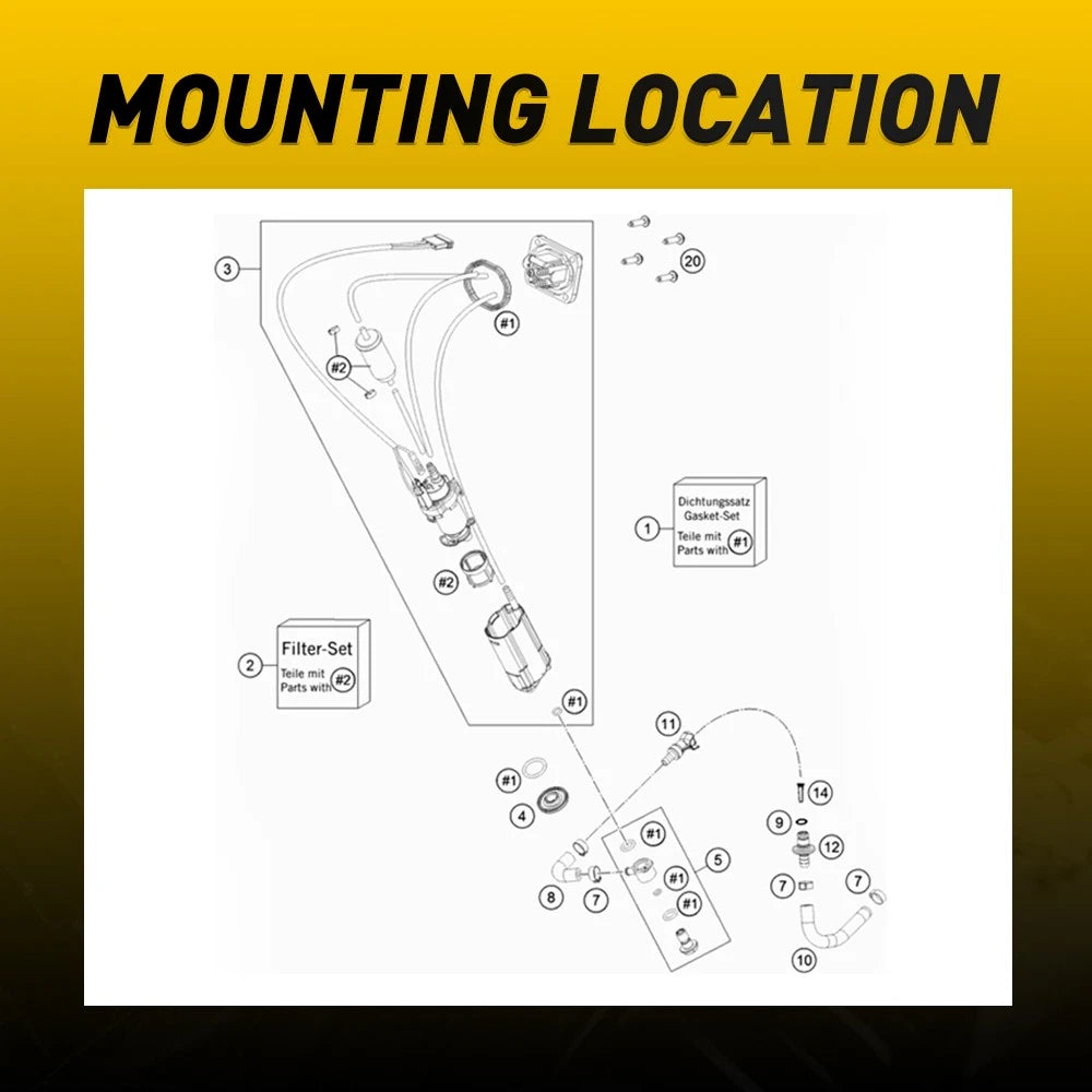 2x FOR KTM HUSQVARNA COMPLETE FUEL PUMP 250 300 350 450 500 501 TPI FE EXC GAS