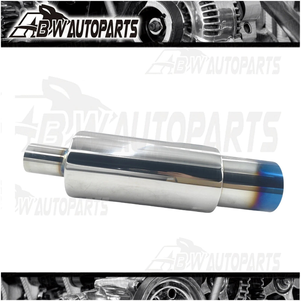 Pair 3.5" Cannon Stainless Steel Exhaust Muffler Polished Blue Tip 2"Inlet AU