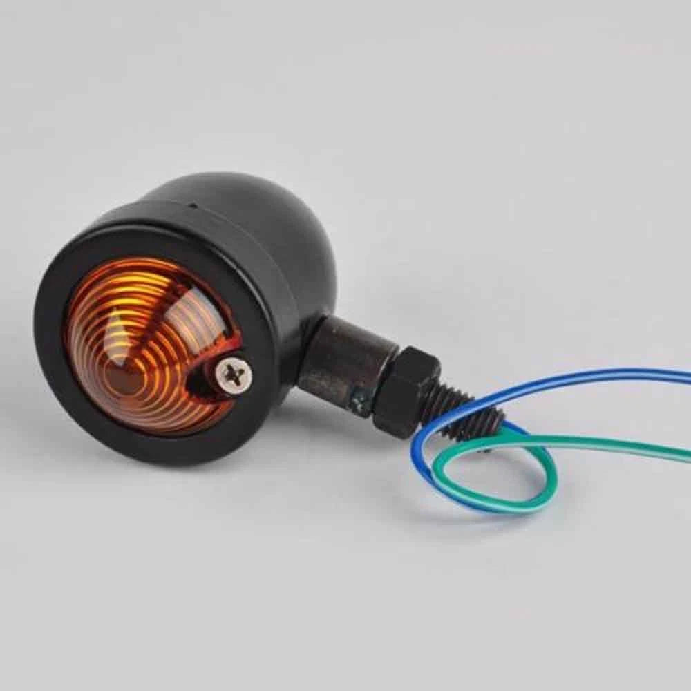 4 Black Motorcycle Turn Signal Light Indicator Lamp For Harley Chopper Bobber ST