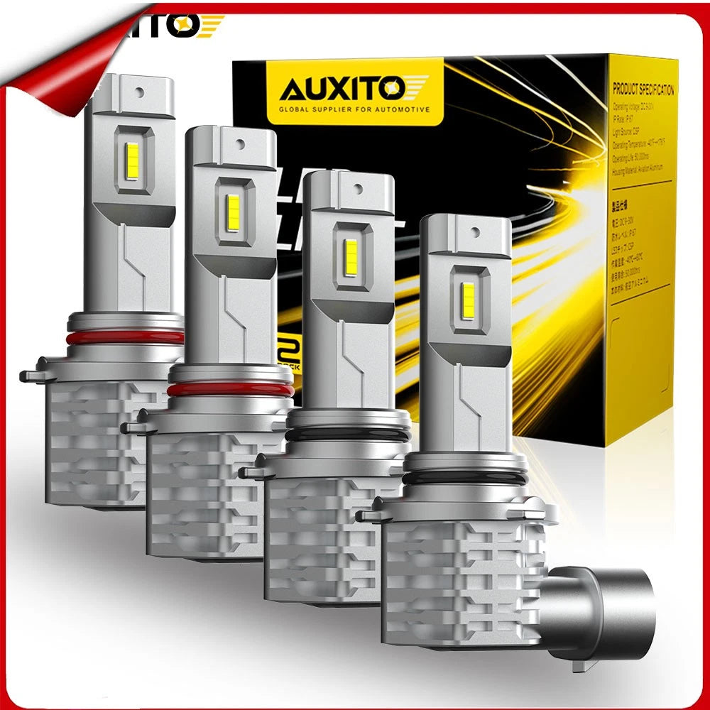 AUXITO 4X Headlight 9005 9006 LED Globes For Kit Toyota Landcruiser 100 1998-07