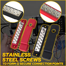 Load image into Gallery viewer, 12 Point Busbar Bus Bar Power Distribution Block 12V 180A DC Black &amp; Red Pair