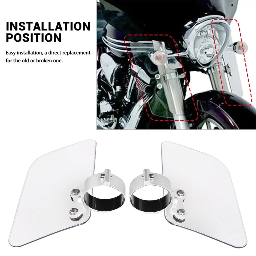 Motorcycle Front Wind Fork Air Deflector For Honda For Kawasaki For Yamaha Clear