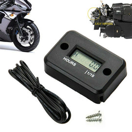 Digital Hour Meter LCD Display Waterproof For ATV Bike Motorcycle Marine Boat ST