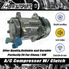 Load image into Gallery viewer, A/C AC Compressor W/ Clutch V-Belt Pulley Sanden 508 Style For Chevy/Ford/GM AU