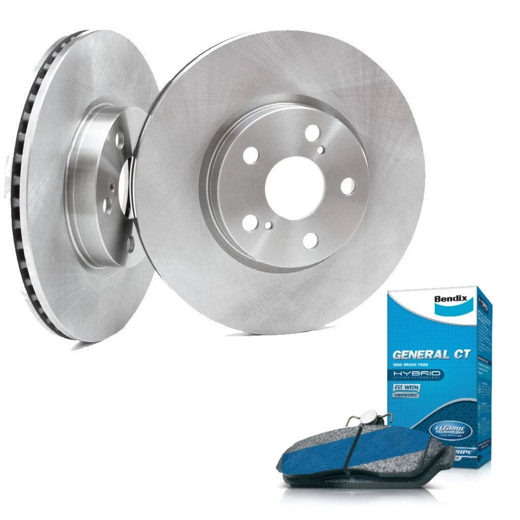 Front Bendix Brake Pads + Disc Rotors for Toyota Corolla ZRE152 ZRE182 DB1802