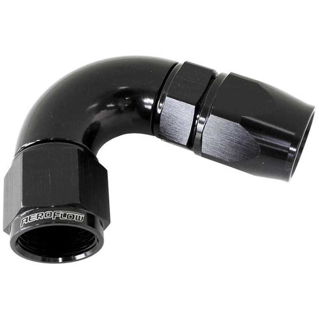 Aeroflow AF574-08DBLK 120 Deg -8AN Full Flow Teflon Hose End Black 1 Piece Fu...