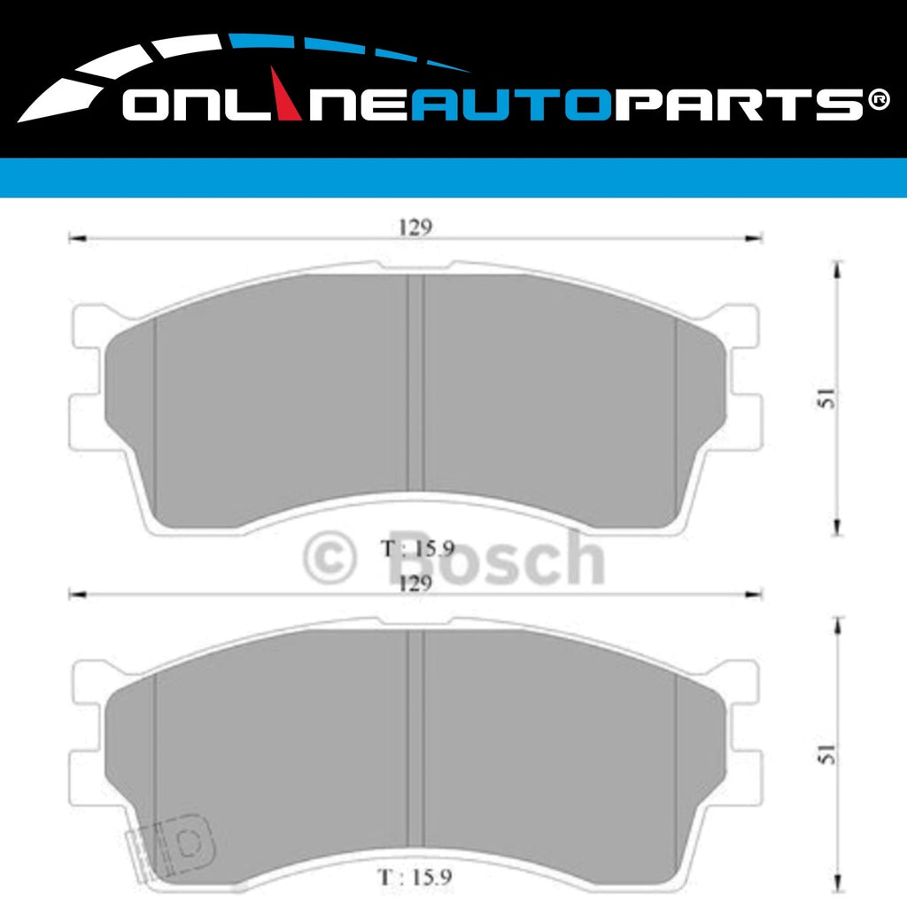 Bosch Front Disc Brake Pad Set for Kia Carens 1.8L TB 2000~2002 FWD Hatchback