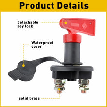 Load image into Gallery viewer, 1Pcs 12V 24V Disconnect Battery Isolator Cut Off Kill Switch Key Car Marine AU