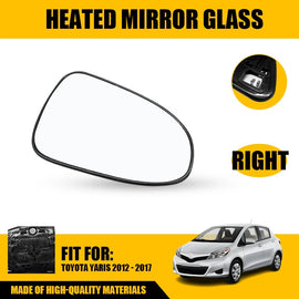 RIGHT DRIVER RH SIDE MIRROR GLASS FOR Toyota Yaris 2012 - 2017 w/ Plate Heated