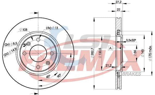 Fremax Front Disc Rotors for Citroen Xantia Image 2.0 96-98