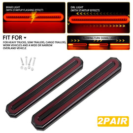4X Tray Back Ute Tail Lights 87 LED Flowing Turn Signal Truck Trailer Rear Stop