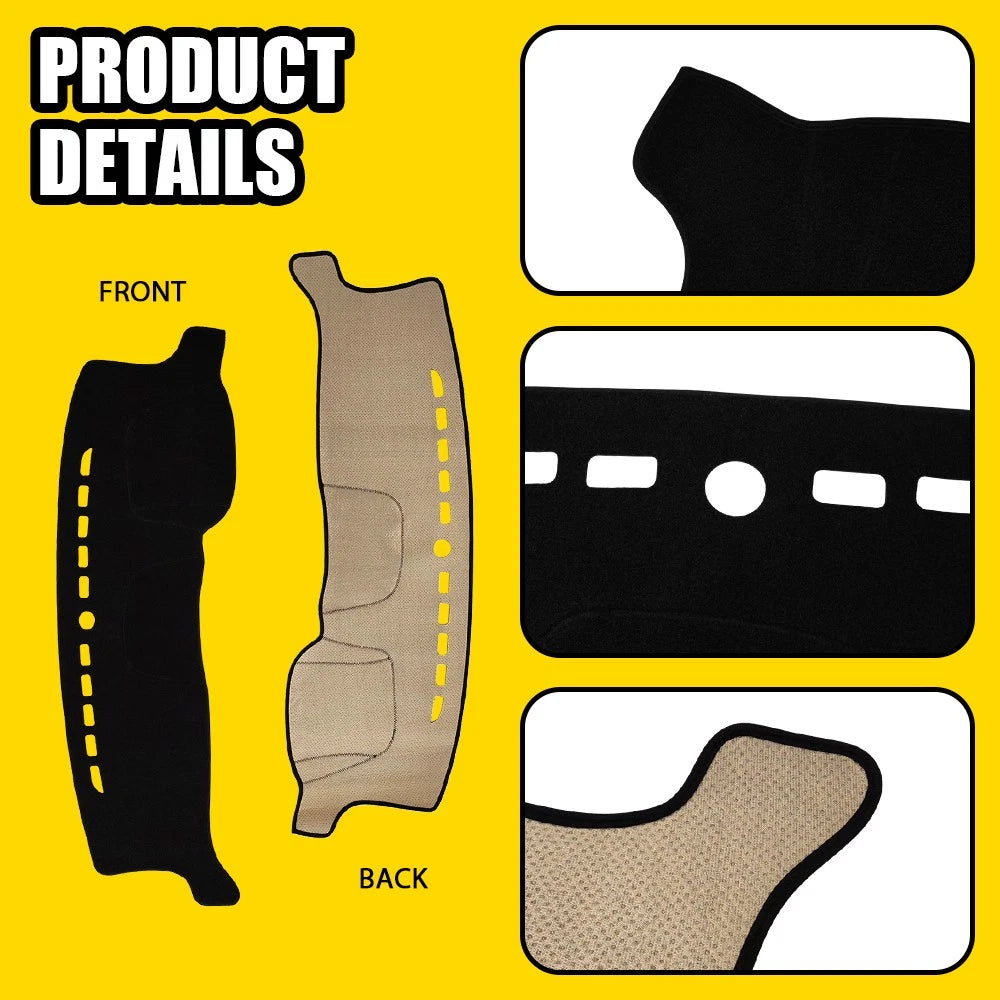 Black Dash Mat Dashboard Sun Cover Dashmat For Ford Everest (UB) 2022-2024 A