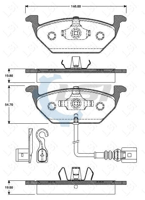 Front Brake Pad + Disc Rotor Set for Volkswagen POLO V 1.4 1.6 1.9 1.8 Sport 05-