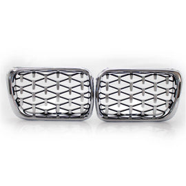Chrome Diamond Meteor Style Front Kidney Grille For BMW 3-Series E36 1997-1999 S