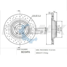 Load image into Gallery viewer, Rear Cross Drilled Brake Disc Rotors for Mercedes Benz GLE350d C292 3.0 15-19