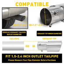 Load image into Gallery viewer, Chrome Twin Outlet Car Exhaust Muffler Tip Tail Throat for 1 1.4" to 2.5" Pipe