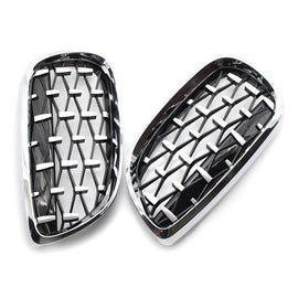 For BMW E92 E93 2006-09 Coupe M3 Diamond Front Kidney Grille Grill Chrome Black