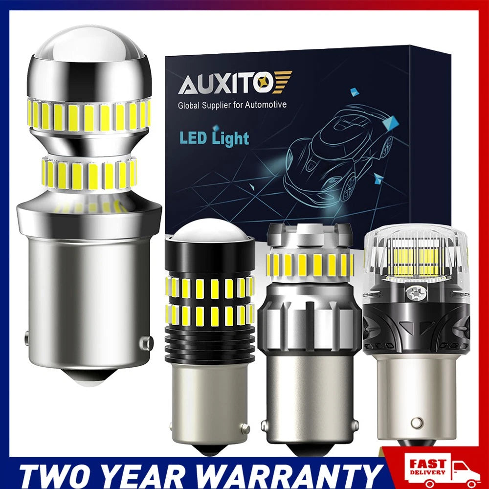 2X AUXITO Light 1156 BA15S P21W Led Bulbs Car Auto LED Lamp 16/54SMD White NEWA