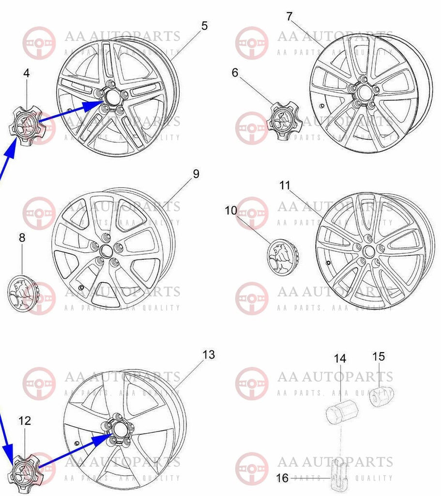 Wheel Centre Cap Holden Commodore VE SS SSV SV6 2006 - 2013 New X1