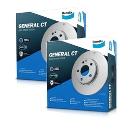 2 x Bendix Rear Brake Rotors for Holden Commodore SS, SS-V VE VF, Calais VE VF,