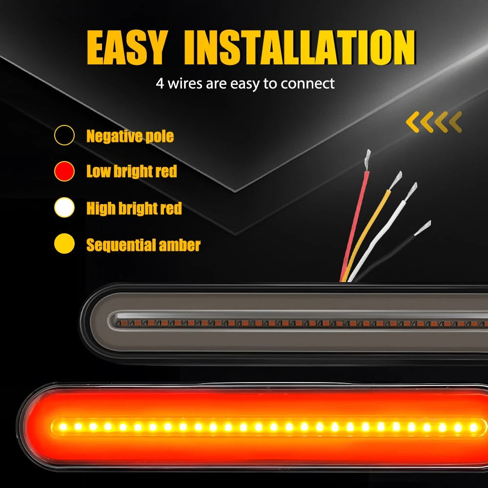 8x 100 LED Tail Lights Stop Sequential Reverse Lamp 12V Trailer Truck Ute NEWA